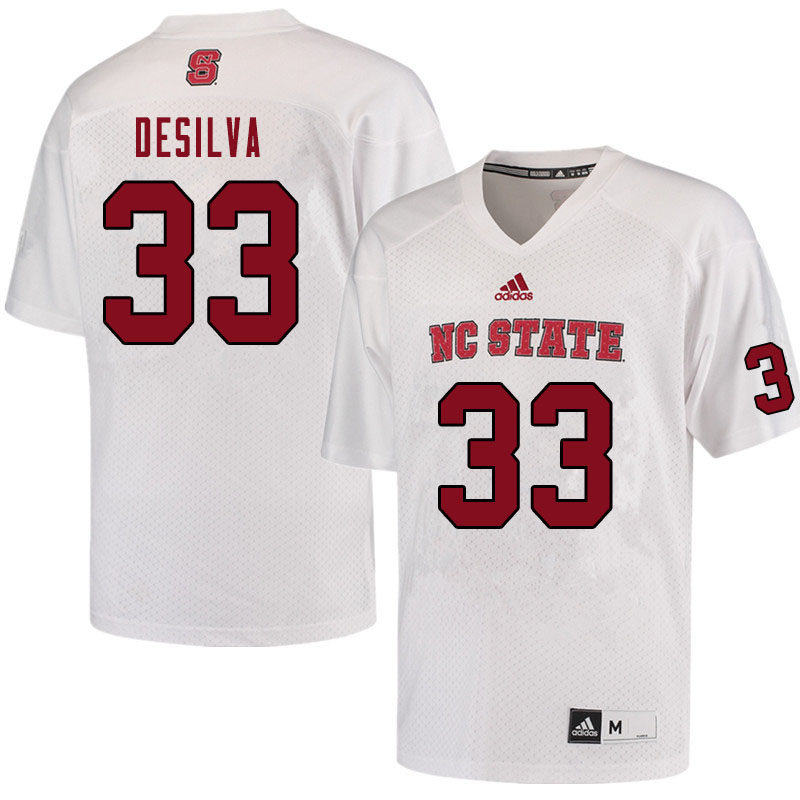 Men #33 Jackson DeSilva NC State Wolfpack College Football Jerseys Sale-White